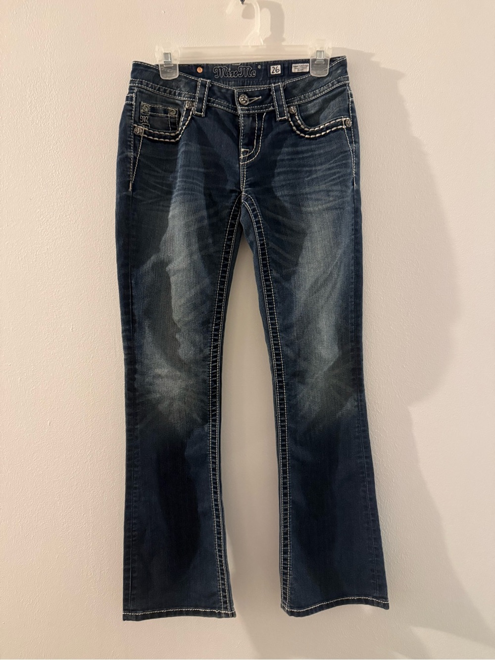 Miss Me Indigo Bootcut Jeans with Fading